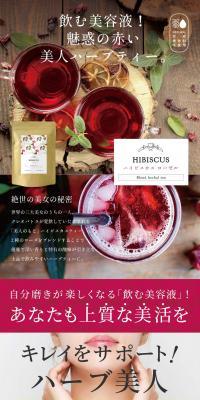 Hibiscus Blend Tea LP design (Beauty foods, beauty drinks, and supplements / Pink shades / Refined style) PC version