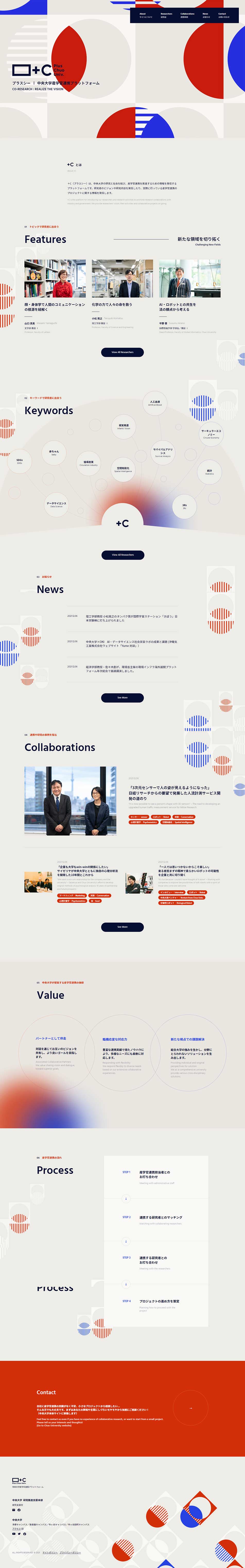＋C（プラスシー）のLPデザイン（学校・塾・通信講座／グレー系／シンプル系）PC版
