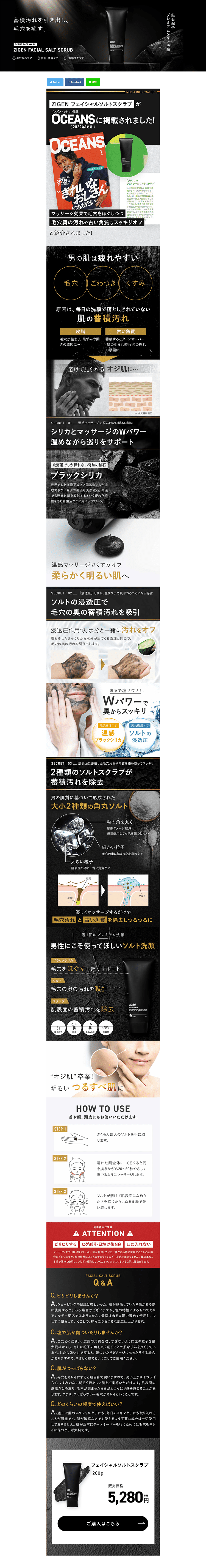 Facial Salt Scrub LP design (Skincare, Bodycare, Haircare / Black-colored / Clean-cut) PC version