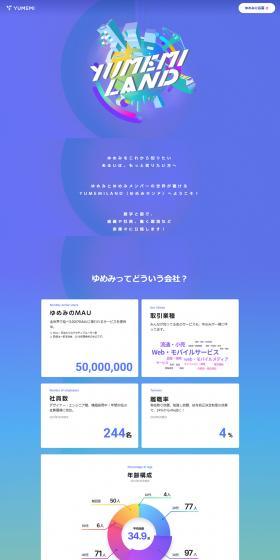 YUMEMIのLPデザイン（企業・会社・お店／ブルー系／にぎやか系）PC版