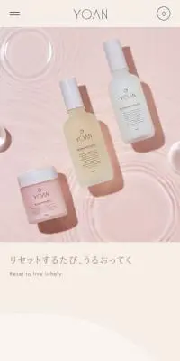 YOANのLPデザイン（スキンケア・ボディケア・ヘアケア／ベージュ系／シンプル系）スマホ版