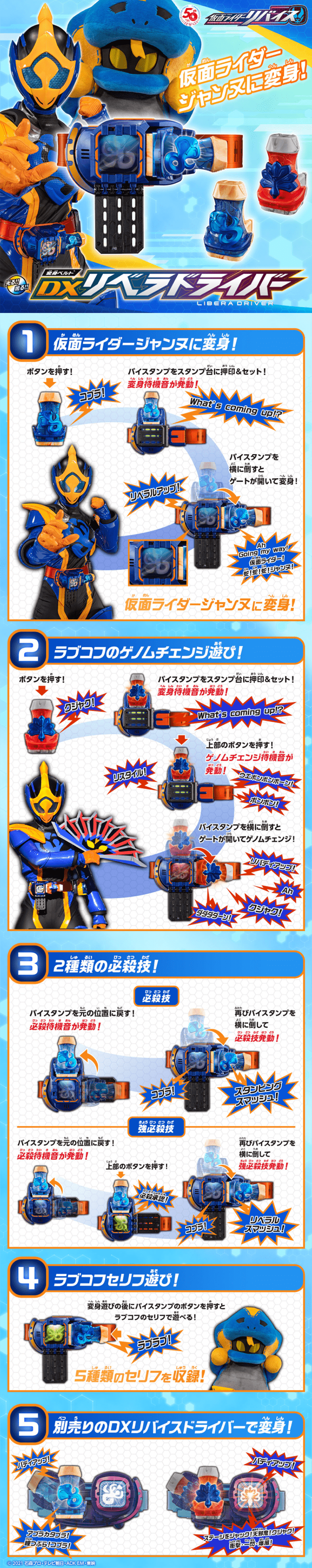 Kamen Rider Revice Henshin Belt DX Libera Driver LP design (Toys, Hobbies & Figures / Shades of blue / Lively type) PC version
