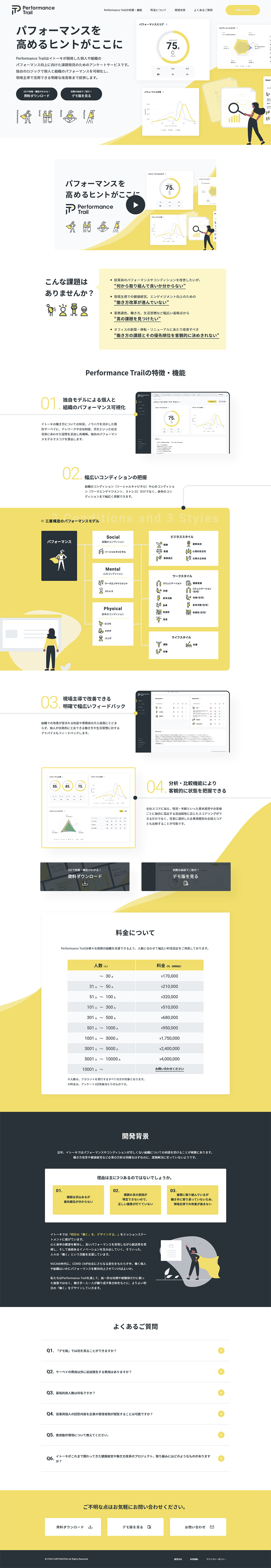 PerformanceTrail LP design (Design, Apps, Systems / White-based / Simple) PC version