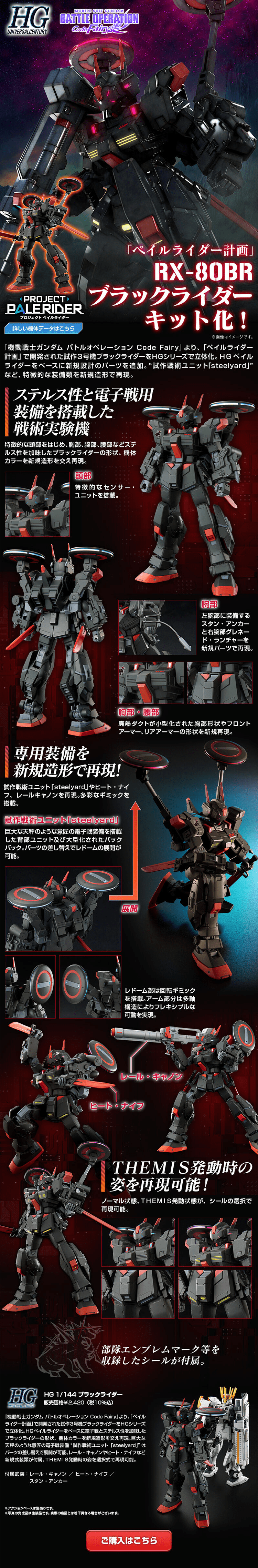 HG 1/144 Black Rider LP design (Toys, Hobbies & Figures / Black-colored / Cool style) PC version
