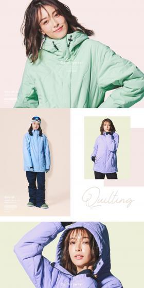 Quilted snowboard wear LP design (Women's fashion / Pink shades / Simple) PC version
