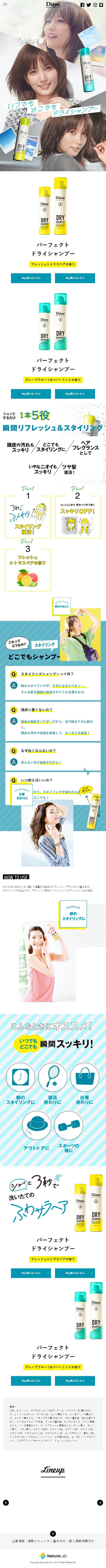 Dry Shampoo | Diane LP design (Skincare, Bodycare, Haircare / White-based / Cute style) Mobile version