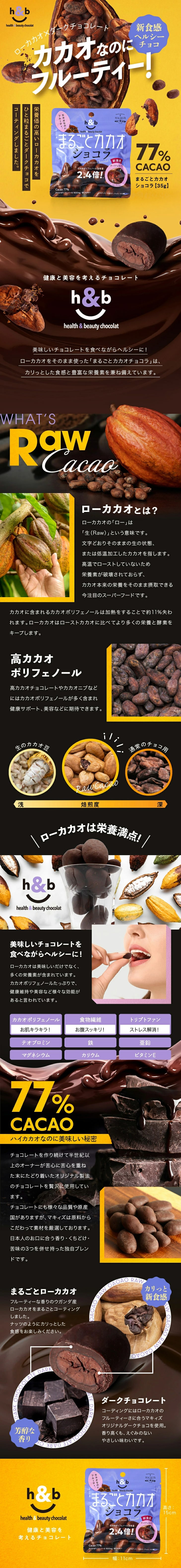まるごとカカオショコラのLPデザイン（洋菓子／イエロー系／にぎやか系）PC版