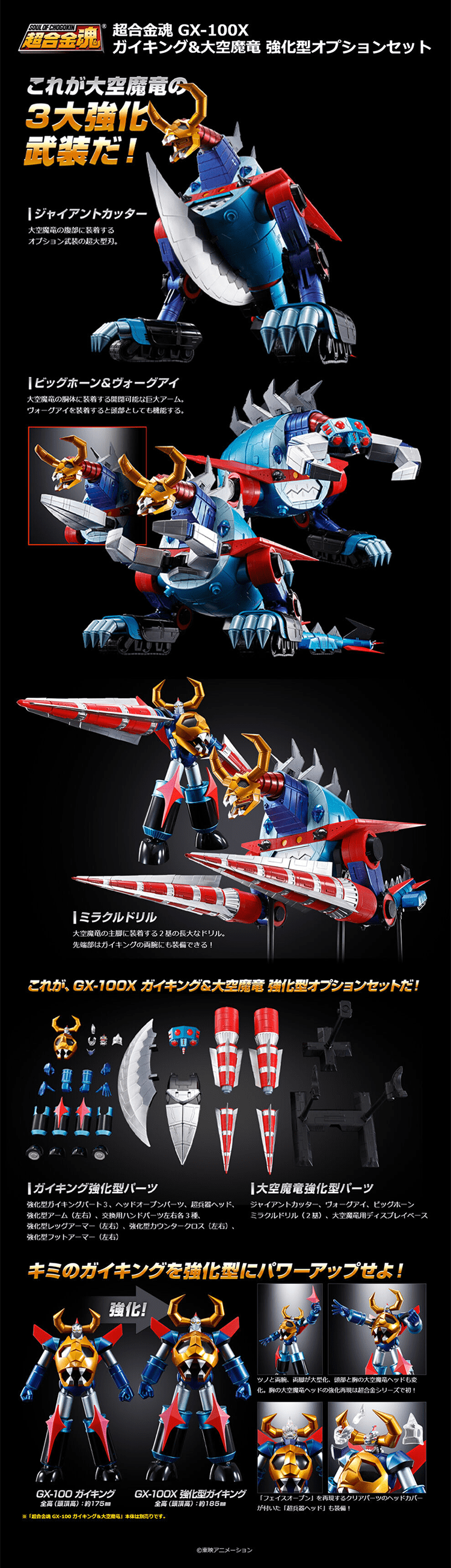 Chogokin Soul GX-100X Gaiking & Daiku Maryu Enhanced Type Option Set LP design (Toys, Hobbies & Figures / Black-colored / Cool style) PC version