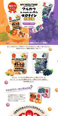 マルカワフーセンガムプロテインのLPデザイン（オレンジ系／かわいい系）PC版