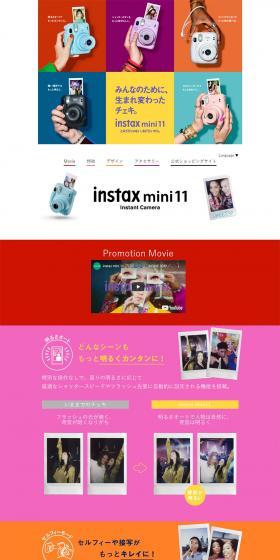 チェキ　instax mini 11のLPデザイン（カメラ・デジタルカメラ／カラフル系／シンプル系）PC版
