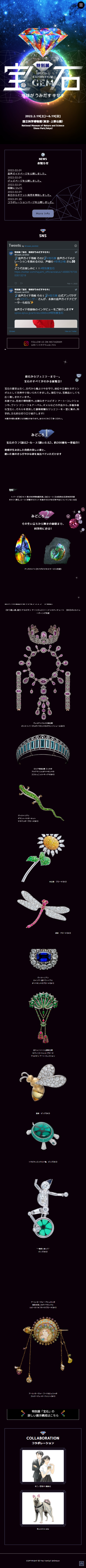 宝石 地球がうみだすキセキのLPデザイン（イベント・キャンペーン・ギフト／ブラック系／かっこいい系）スマホ版