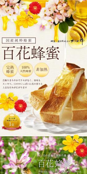 百花蜂蜜のLPデザイン（調味料・甘味料・ダシ・スープ／カラフル系／にぎやか系）PC版