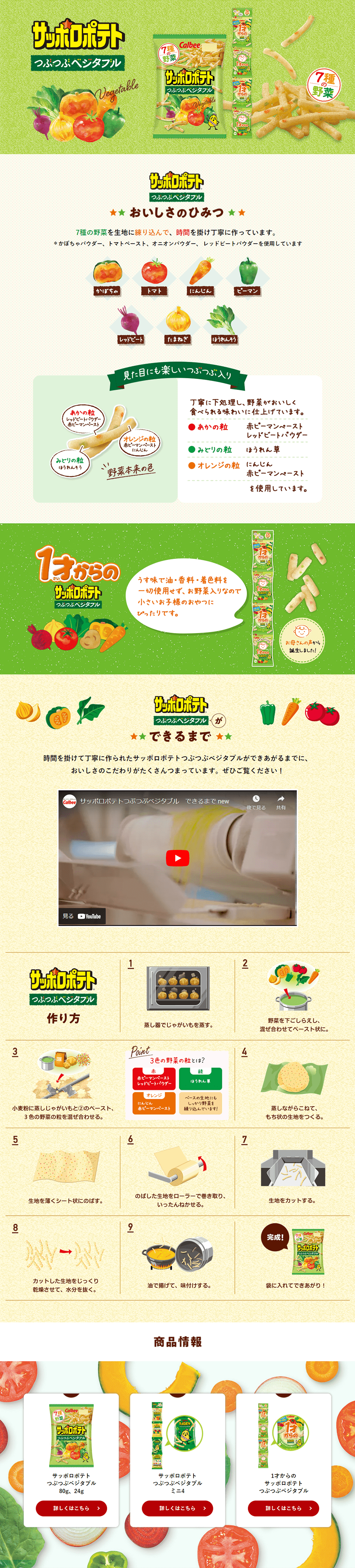 Sapporo Potato Tsubu Tsubu Vegetable LP design (Snack foods, gum, and candy / Green tones / Lively type) PC version