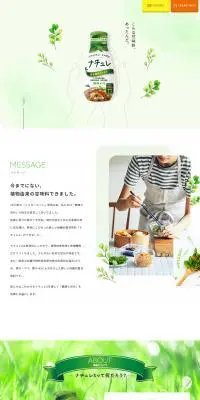 ナチュレSのLPデザイン（調味料・甘味料・ダシ・スープ／グリーン系／健康・癒し系）PC版