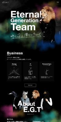 E.G.T Co., Ltd. LP design (Businesses, companies, stores / Black-colored / Cool style) PC version