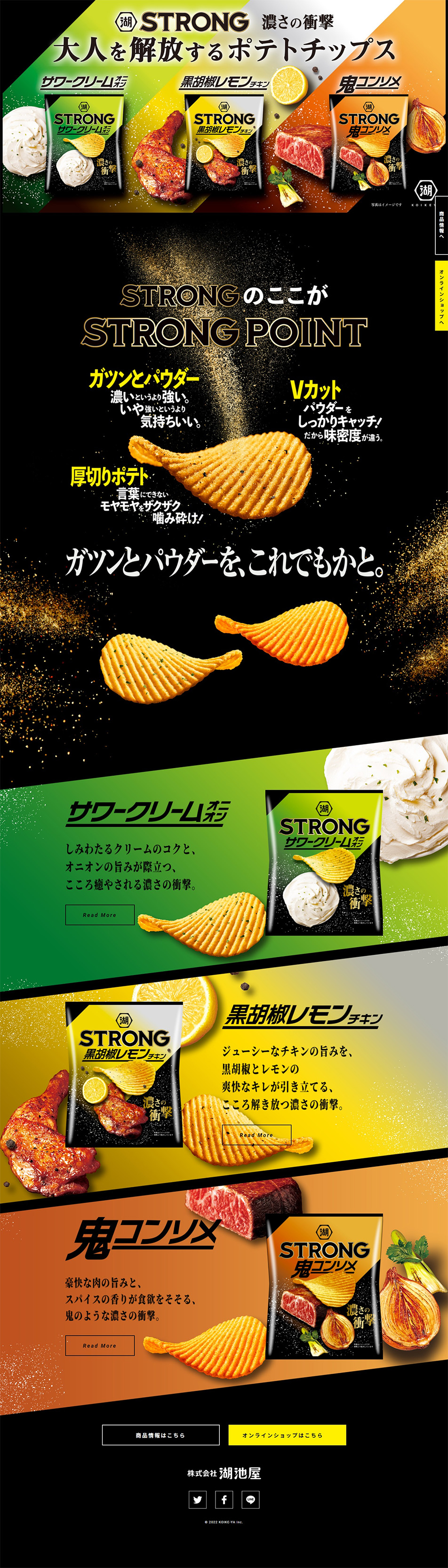 Koikeya STRONG LP design (Snack foods, gum, and candy / Black-colored / Lively type) PC version