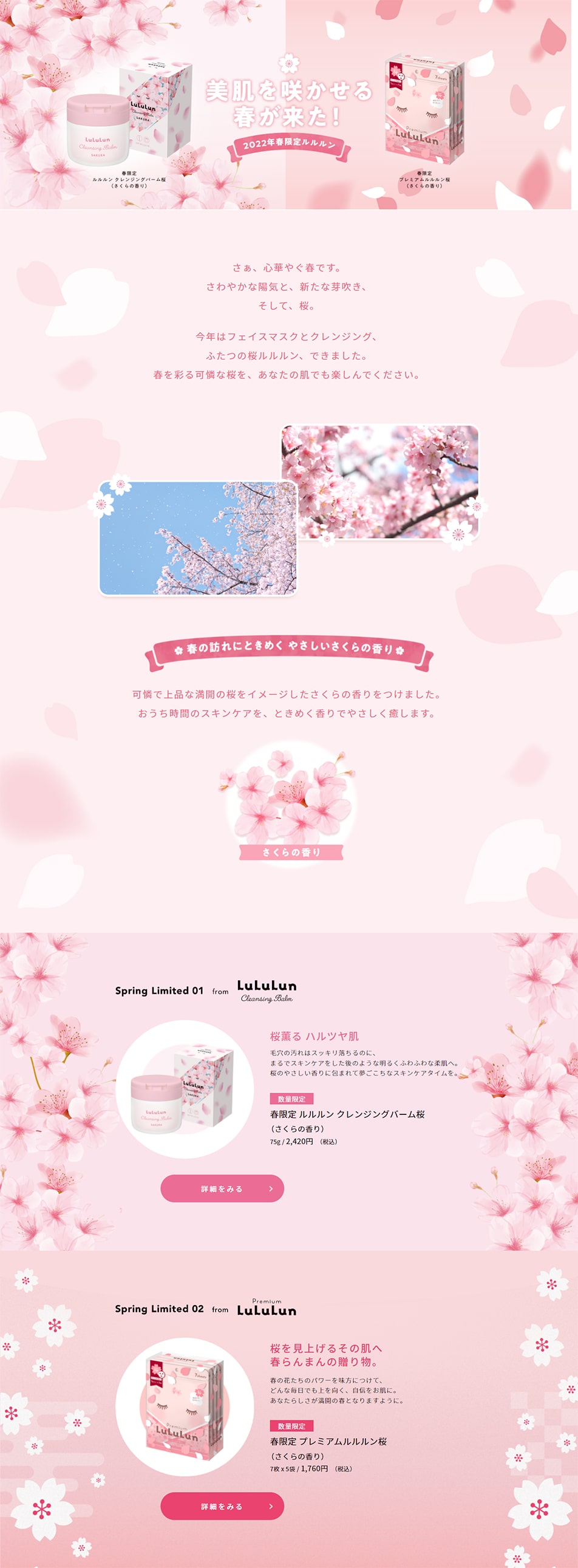 Two Cherry Blossom LuLuLun LP design (Cosmetics, makeup, and contact lenses / Pink shades / Cute style) PC version
