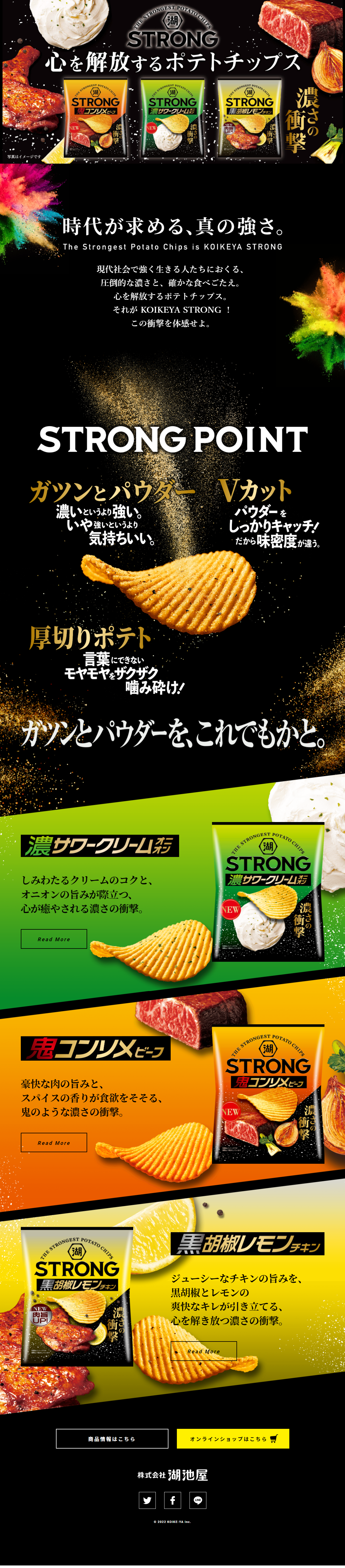 Koikeya STRONG LP design (Snack foods, gum, and candy / Black-colored / Cool style) PC version