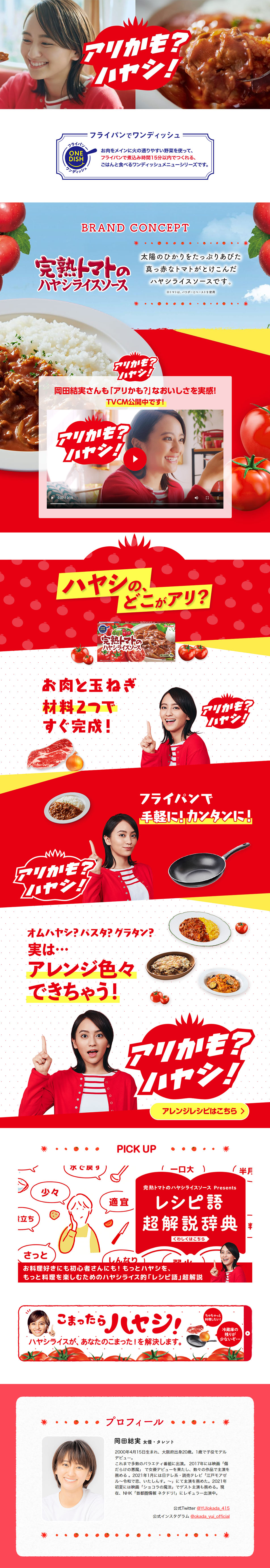 完熟トマトのハヤシライスソースのLPデザイン（調味料・甘味料・ダシ・スープ／レッド系／シンプル系）PC版