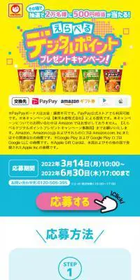 えらべるデジタルポイントプレゼントキャンペーン！のLPデザイン（イベント・キャンペーン・体験／カラフル系／にぎやか系）スマホ版