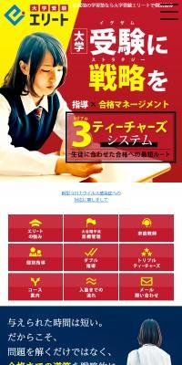 大学受験エリートのLPデザイン（学校・塾・通信講座／カラフル系／にぎやか系）スマホ版