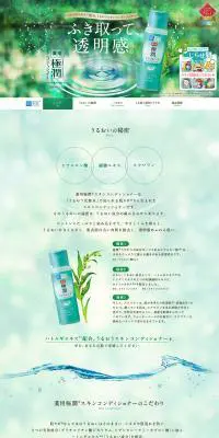 薬用極潤　スキンコンディショナーのLPデザイン（スキンケア・ボディケア・ヘアケア／グリーン系／信頼・安心系）PC版