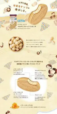マカダミアナッツスカッチのLPデザイン（洋菓子／ベージュ系／かわいい系）PC版