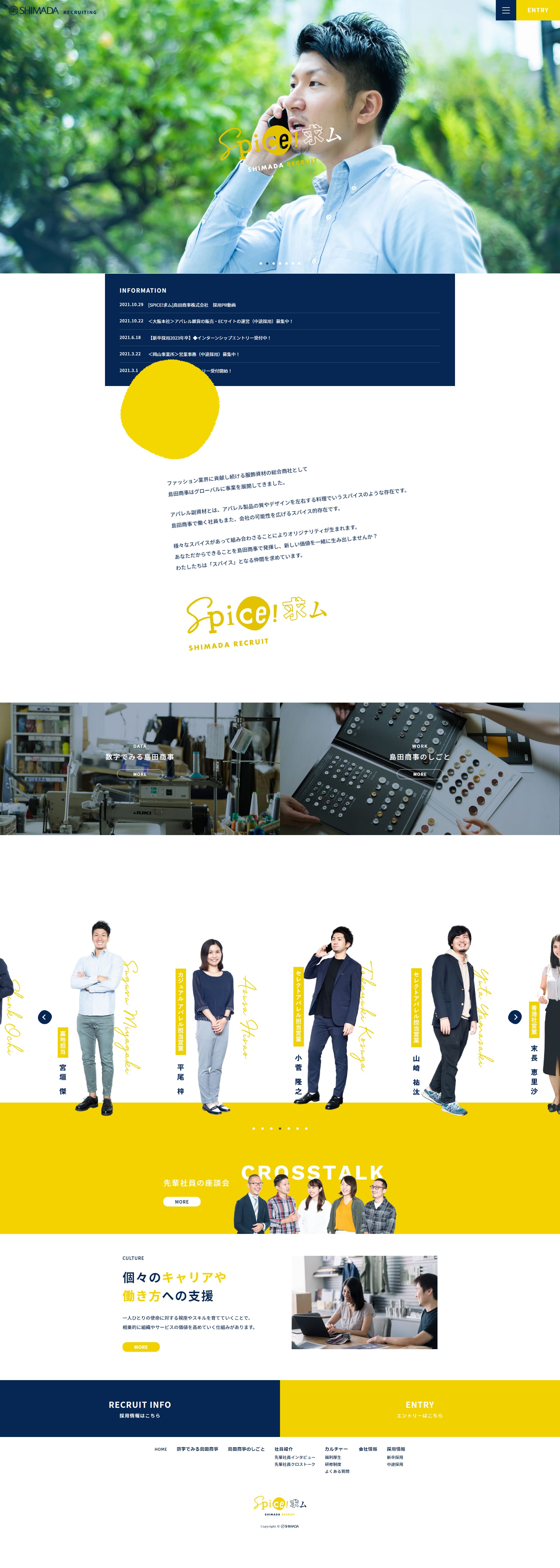 Osaka-shi Chuo-ku Tanimachi LP design (recruitment / yellow / Cool style) PC version