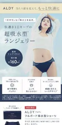 ALDY フルガード吸収型ショーツのLPデザイン（下着・ナイトウェア／ブルー系／かわいい系）スマホ版