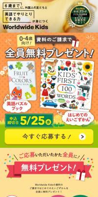 資料請求キャンペーンのLPデザイン（学校・塾・通信講座／カラフル系／にぎやか系）スマホ版