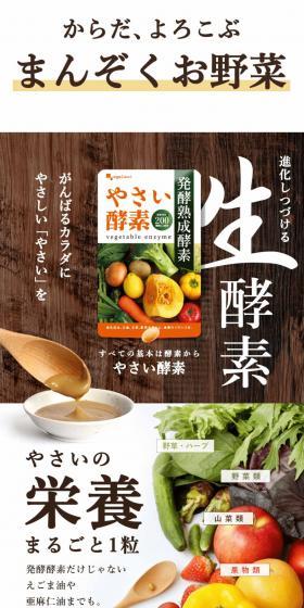 やさい酵素のLPデザイン（健康食品・健康ドリンク・サプリメント／ブラウン系／にぎやか系）PC版