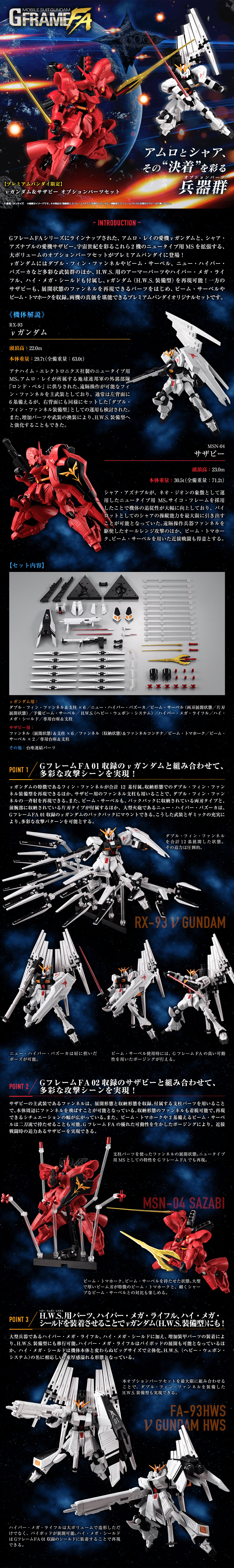 Mobile Suit Gundam G FRAME FA ν Gundam & Sazabi Option Parts Set LP design (Toys, Hobbies & Figures / Black-colored / Cool style) PC version