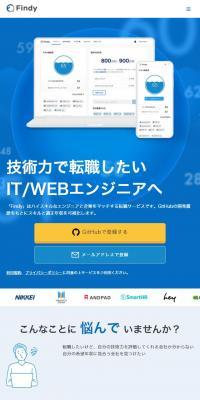 FindyのLPデザイン（デザイン・アプリ・システム／ブルー系／シンプル系）スマホ版