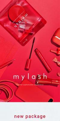mylash（マイラッシュ）公式サイトのLPデザイン（コスメ・化粧品・コンタクトレンズ／オレンジ系／シンプル系）スマホ版