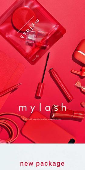 mylash（マイラッシュ）公式サイトのLPデザイン（コスメ・化粧品・コンタクトレンズ／オレンジ系／シンプル系）スマホ版