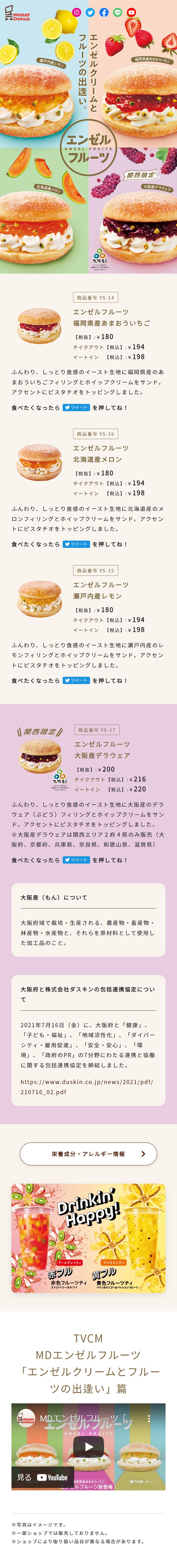 Angel Fruits LP design (Western confectionery / Multi-color type / Cute style) Mobile version