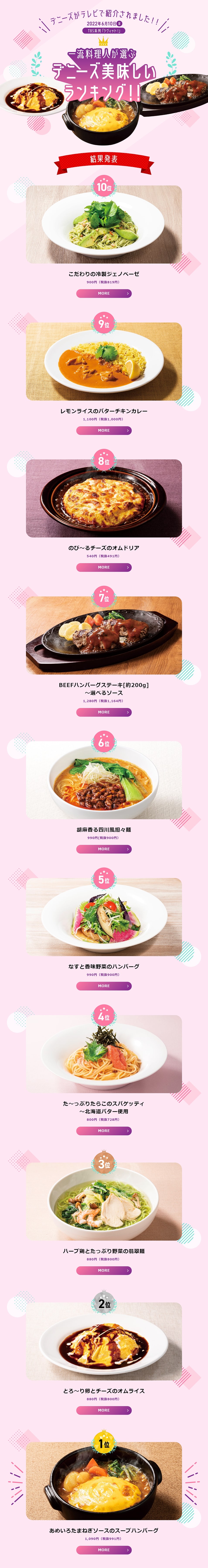 Denny's Delicious Ranking! LP design (Events, Campaigns, Gifts / Purples / Cute style) PC version