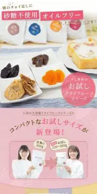 お好きに2種選べる お試しドライフルーツのLPデザイン（フルーツ・果物・野菜／ピンク系／ナチュラル系）PC版