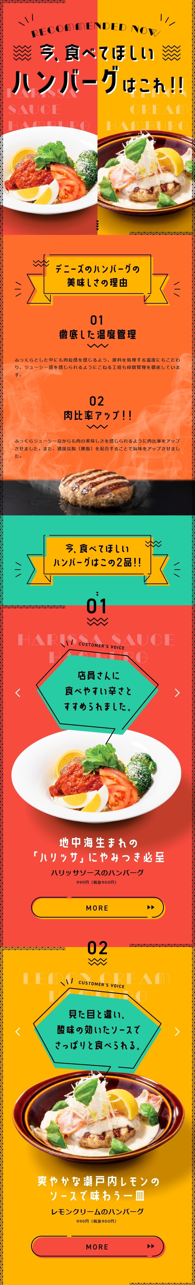 This is the hamburger you should eat now!! LP design (Meat and Meat Products / Red tones / Cute style) Mobile version