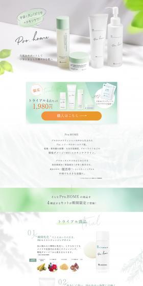 Pro.HOME LP design (Skincare, Bodycare, Haircare / Green tones / Refined style) PC version
