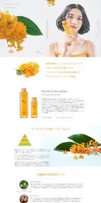 Promille oil KinmokuseiのLPデザイン（オレンジ系／かわいい系）PC版