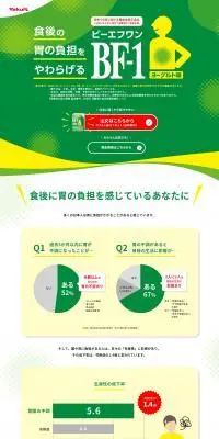 ヤクルト BF-1のLPデザイン（チーズ・ヨーグルト・乳製品／グリーン系／健康・癒し系）PC版