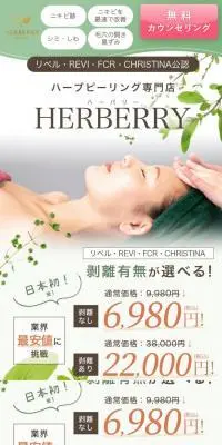 ハーブピーリングのLPデザイン（スキンケア・ボディケア・ヘアケア／グリーン系／ナチュラル系）PC版