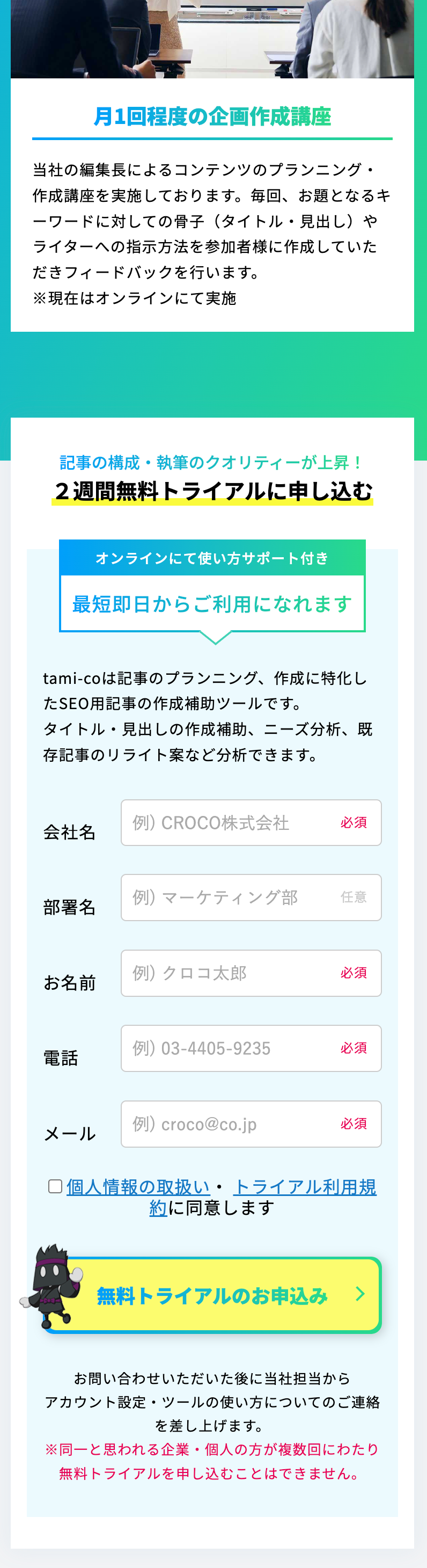 tami-co LP design (Design, Apps, Systems / Shades of blue / Cool style) Mobile version