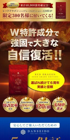 レッドドラゴン〜ハイグレードエディション〜120粒のLPデザイン（健康食品・健康ドリンク・サプリメント／ブラウン系／力強い系）スマホ版