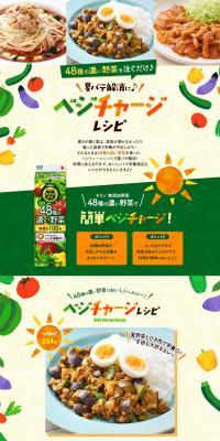 Recipes to Beat Summer Fatigue! Veggie Charge Recipes LP design (Prepared foods, dishes, and cuisine / Green tones / Stylish type) PC version