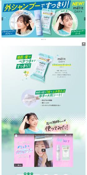 Meritto DAY+ LP design (Skincare, Bodycare, Haircare / Green tones / Refreshing type) PC version