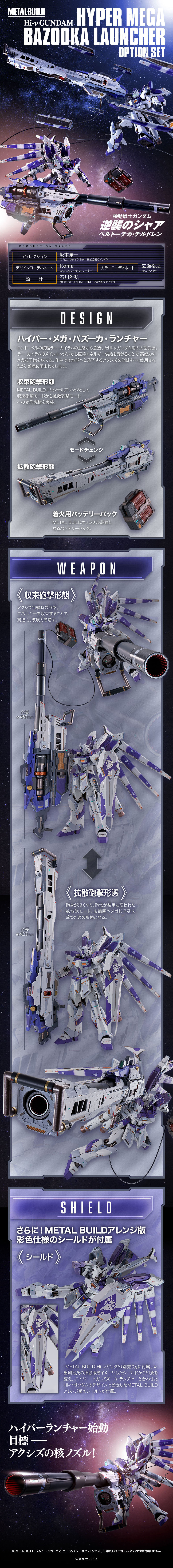 METALBUILD Hi-Nu Gundam Exclusive Hyper Mega Bazooka Launcher Option Set LP design (Toys, Hobbies & Figures / Shades of grey / Cool style) PC version