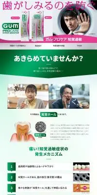 G・U・M プロケアハイパーセンシティブのLPデザイン（応急手当・保護用品／グリーン系／信頼・安心系）PC版
