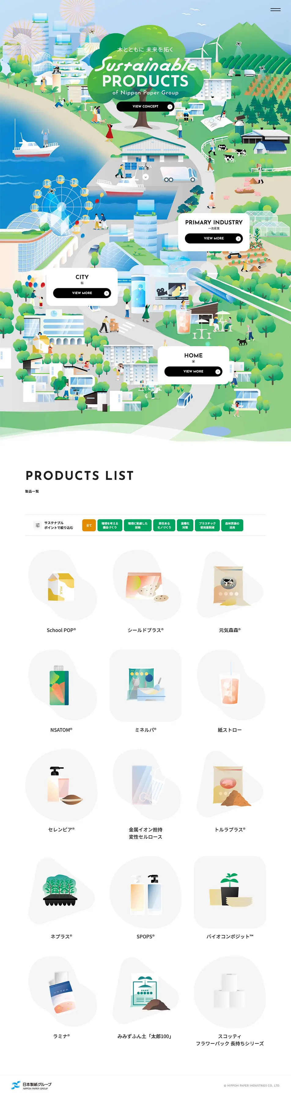 Sustainable PRODUCTSのLPデザイン（イベント・キャンペーン・体験／ホワイト系／ナチュラル系）PC版